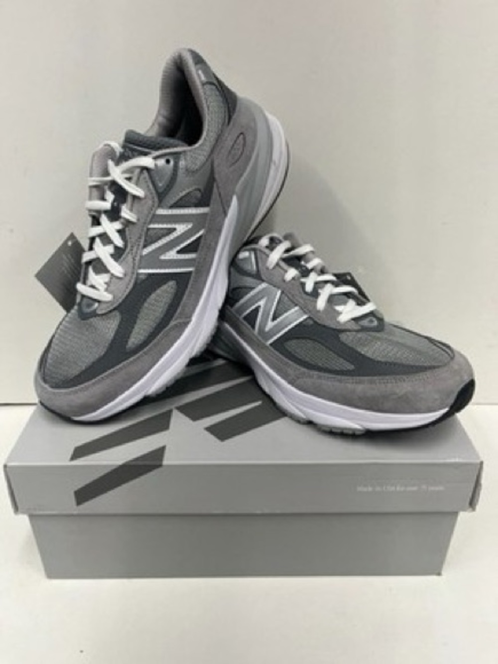 New Balance Men's Grey Mesh & Suede Athletic Sneakers
